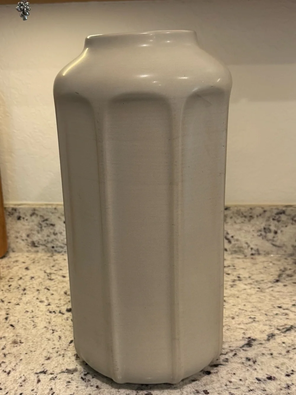 Neutral Tall Ceramic Ribbed Vase
